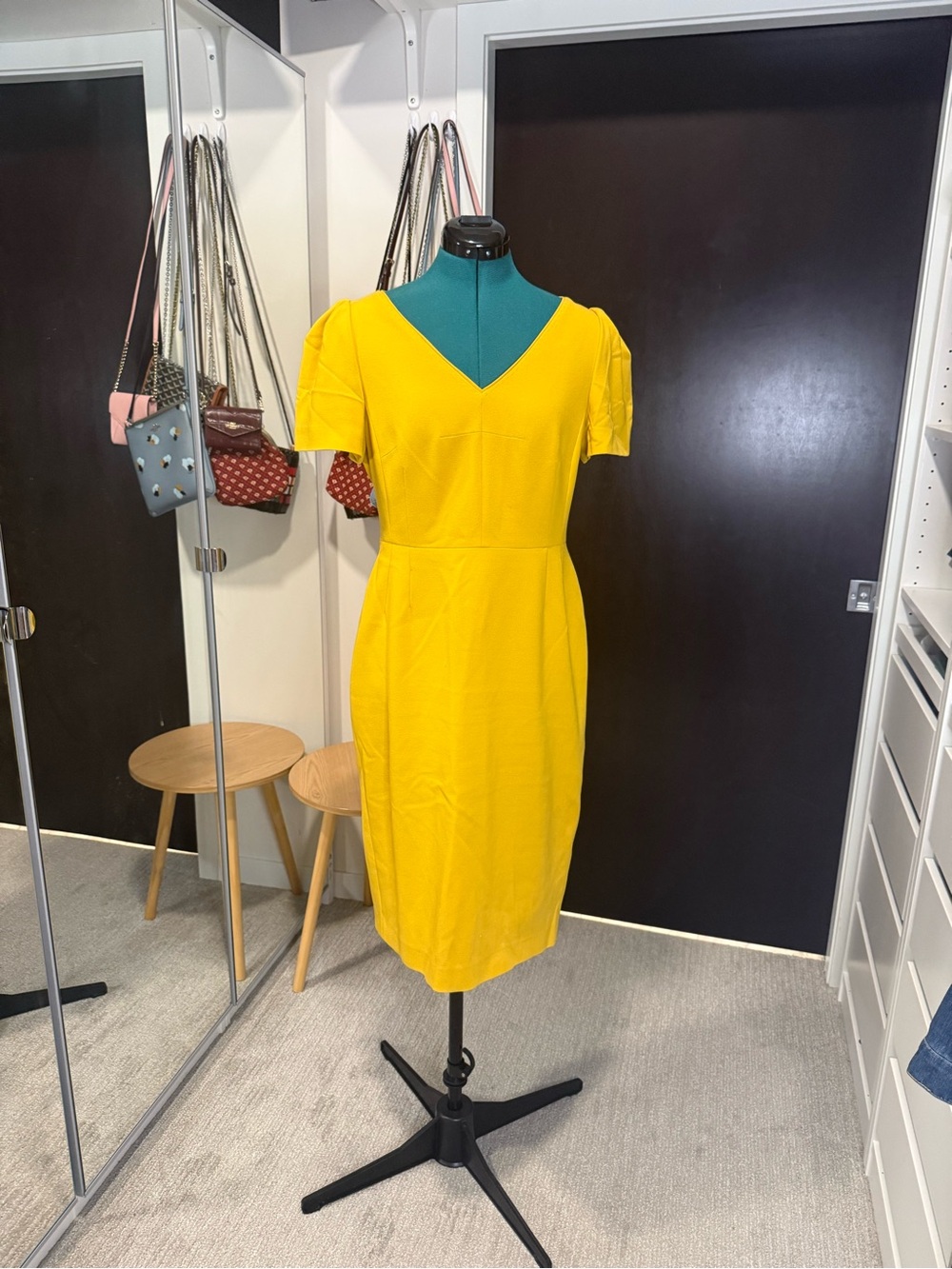 Yellow V-Neck Dress